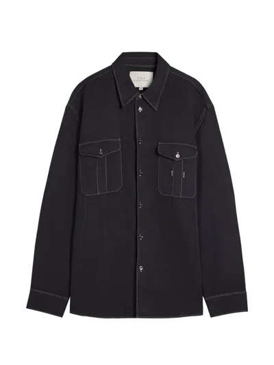 Studio Nicholson Louro Patch Pocket Shirt In Black