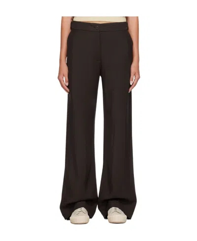 Studio Nicholson Low-waist Button Casual Pants In Black