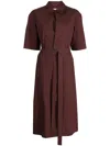 Studio Nicholson Lugana Wrapover Shirtdress In Braun