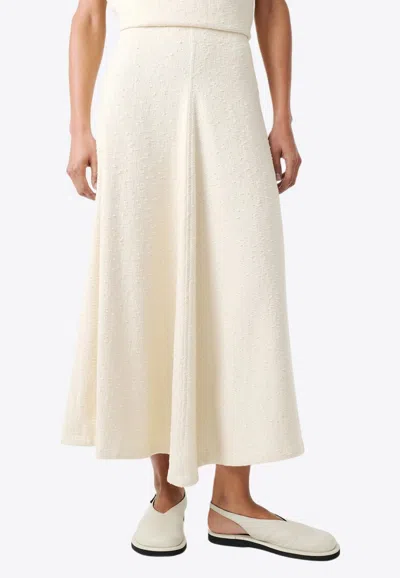 Studio Nicholson Mae Flared Midi Skirt In Cream
