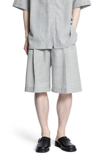 Studio Nicholson Man Beige Shorts & Skirts In Grey