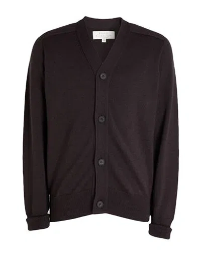 Studio Nicholson Man Cardigan Dark Brown Size L Merino Wool In Blue