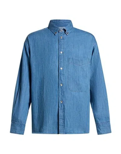 Studio Nicholson Man Denim Shirt Blue Size S Cotton