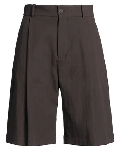 Studio Nicholson Man Shorts & Bermuda Shorts Chocolate Brown Size M Cotton, Polyamide