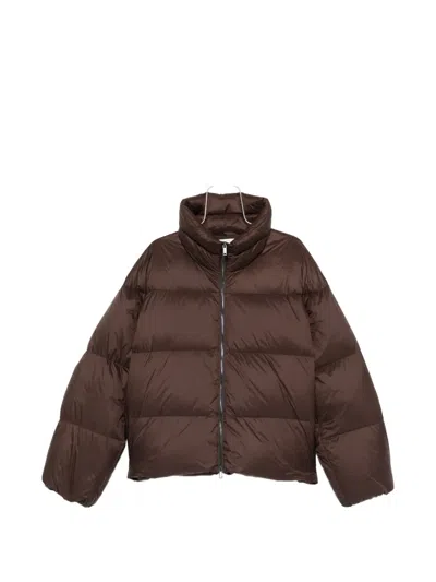 Studio Nicholson Massey Funnel Neck Jacket In Brown