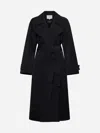 Studio Nicholson Mawer Cotton-blend Double-breasted Trench Coat In Black
