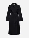 Studio Nicholson Mawer Cotton-blend Double-breasted Trench Coat In Black Grape