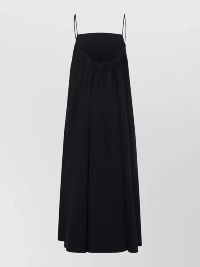 Studio Nicholson Maxi Dress Ruffle Back Spaghetti Straps In Black