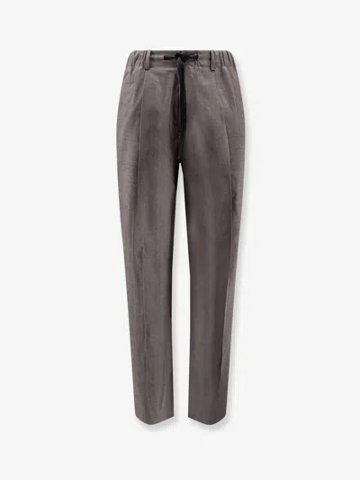 Studio Nicholson Melange Wool Trousers In Gray