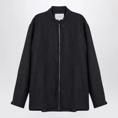 Studio Nicholson Men's Wool Zip Shirt In Black