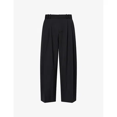 Studio Nicholson Mens Double-pleat Volume Wool-blend Trousers Black