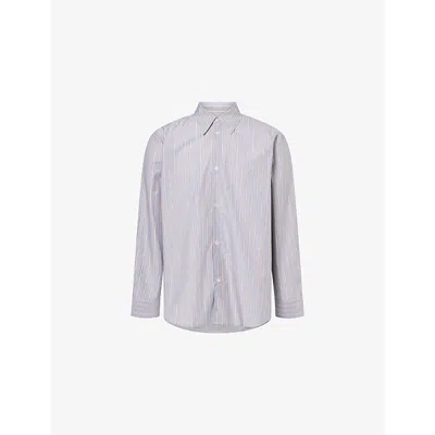 Studio Nicholson Mens Pinstripe Oversized Cotton Shirt Archive Stripe Xl