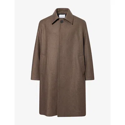 Studio Nicholson Mens  Longline Wool-blend Coat In Brown