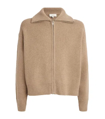 Studio Nicholson Merino Sandos Zip-up Cardigan In Brown