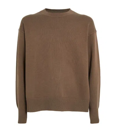 Studio Nicholson Merino Wool-cotton Sweater In Brown