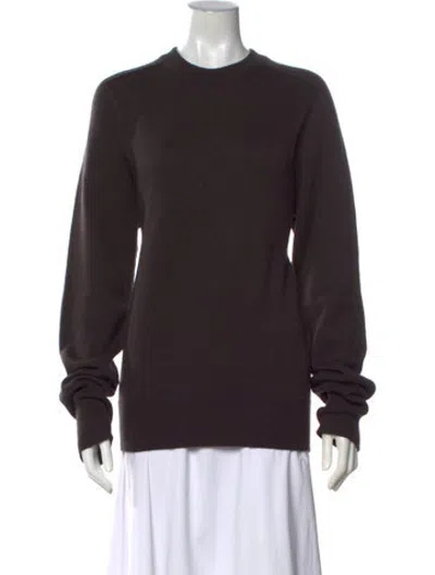Pre-owned Studio Nicholson Merino Wool Crew Neck Sweater In Brown