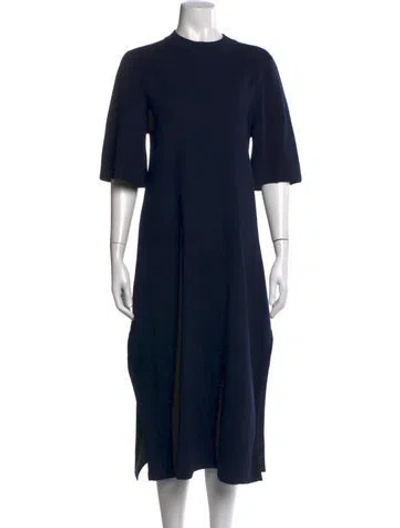 Pre-owned Studio Nicholson Merino Wool Long Dress In Black