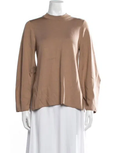 Pre-owned Studio Nicholson Merino Wool Mock Neck Sweater In Brown/neutrals