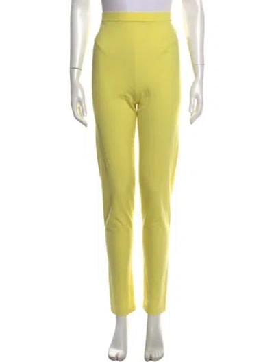 Pre-owned Studio Nicholson Merino Wool Straight Leg Pants W/ Tags In Green/yellow