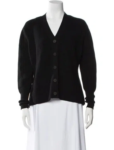 Pre-owned Studio Nicholson Merino Wool V-neck Sweater In Black