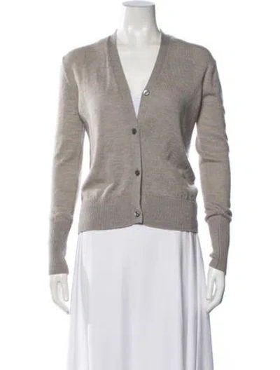 Pre-owned Studio Nicholson Merino Wool V-neck Sweater In Grey