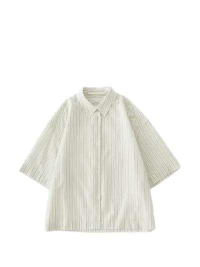 Studio Nicholson Merle Point-collar Striped Shirt In Neutral
