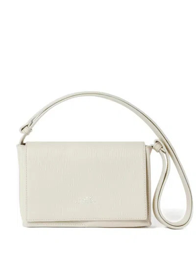 Studio Nicholson Meshi Flap Grained-leather Shoulder Bag In Neutral