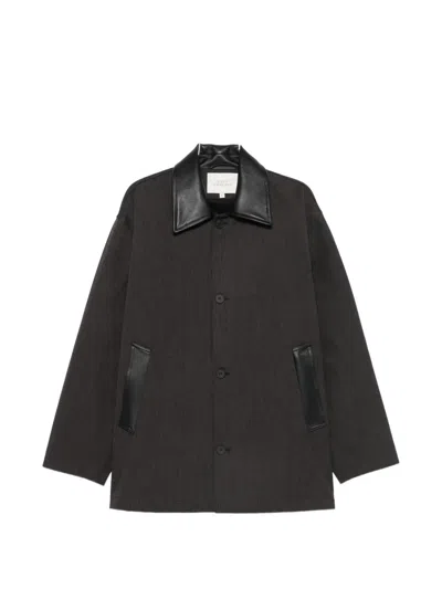 Studio Nicholson Meter Leather-collar Jacket In Black