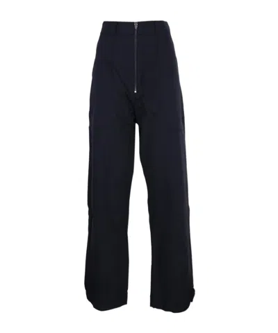Studio Nicholson Meyer Virgin Wool-blend Wide-leg Trousers In Black