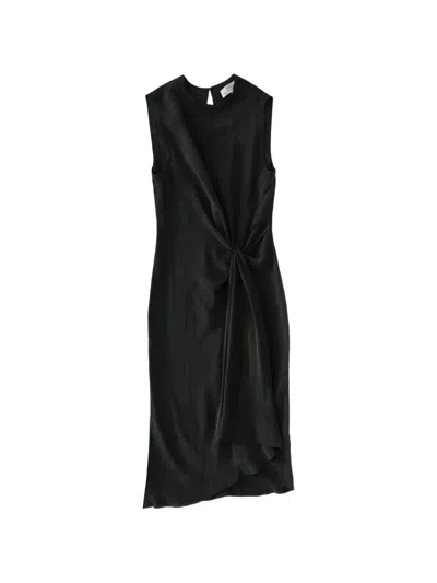Studio Nicholson Midi Delph Knotted Sleeveless Dress In Black