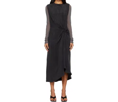 Studio Nicholson Midi Delph Knotted Sleeveless Dress In Black