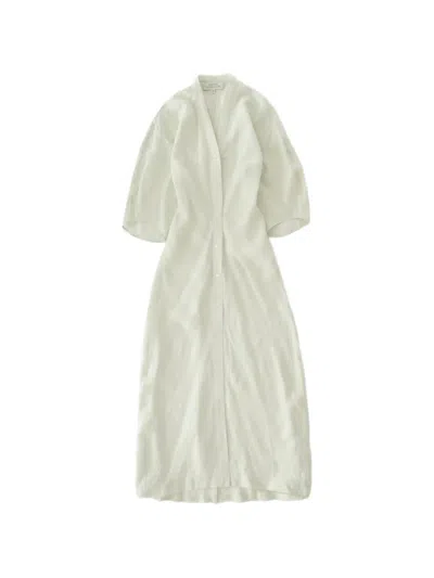 Studio Nicholson Midi Yosha Banana-curve Dress In White