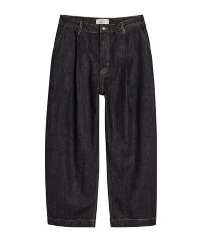 Studio Nicholson Mid-rise Cotton Wide-leg Jeans In Black