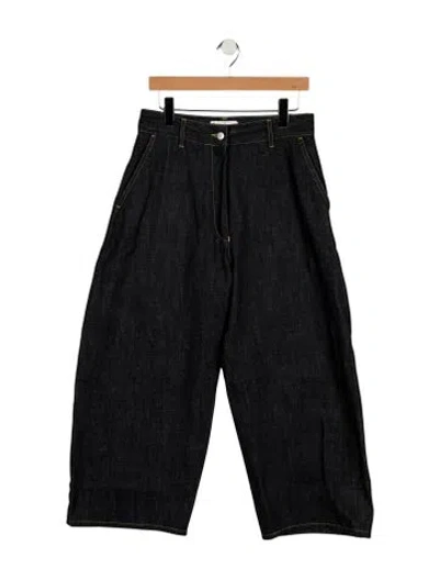 Pre-owned Studio Nicholson Mid-rise Wide Leg Jeans In Blue