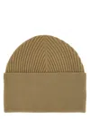 Studio Nicholson Ribbed Texture Folded Cuff Hat In Green