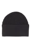 Studio Nicholson Ribbed Texture Folded Cuff Hat In Black