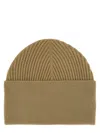 Studio Nicholson Ribbed Texture Folded Cuff Hat In Brown
