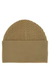 Studio Nicholson Ribbed Texture Folded Cuff Hat In Green