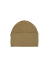 Studio Nicholson Ribbed Texture Folded Cuff Hat In Green