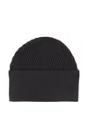 Studio Nicholson Ribbed Texture Folded Cuff Hat In Gray