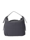 Studio Nicholson Minimalist Nylon Shoulder Bag With Leather Accents In Gray