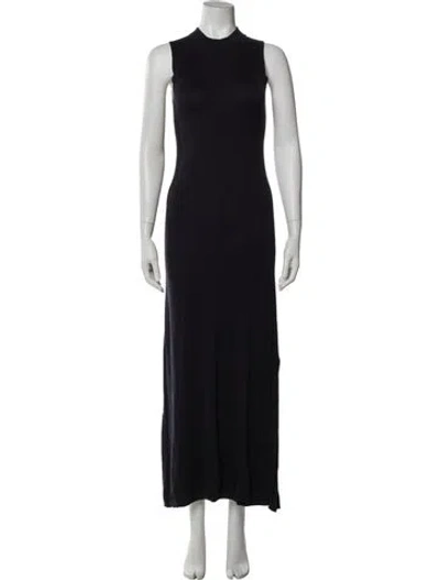 Pre-owned Studio Nicholson Mock Neck Long Dress In Blue