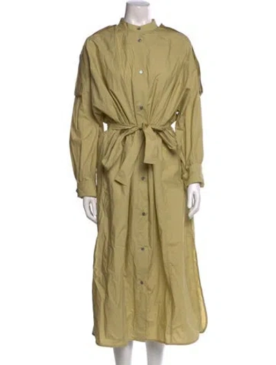 Pre-owned Studio Nicholson Mock Neck Long Dress In Green