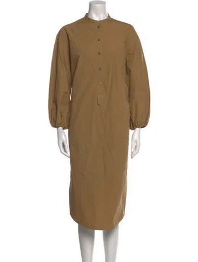 Pre-owned Studio Nicholson Mock Neck Midi Length Dress In Brown