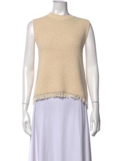 Pre-owned Studio Nicholson Mock Neck Sleeveless Top In Neutrals