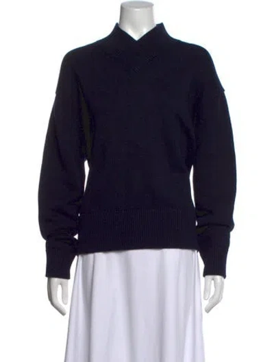 Pre-owned Studio Nicholson Mock Neck Sweater In Blue