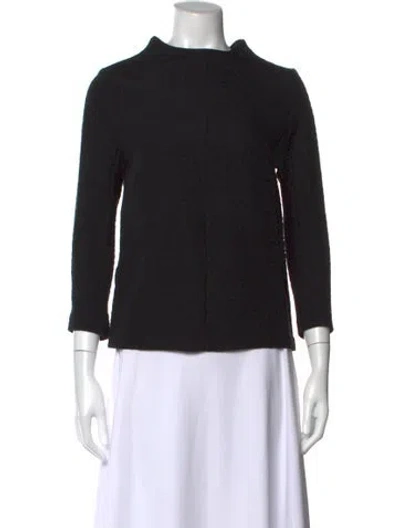 Pre-owned Studio Nicholson Mock Neck Three-quarter Sleeve Top In Black