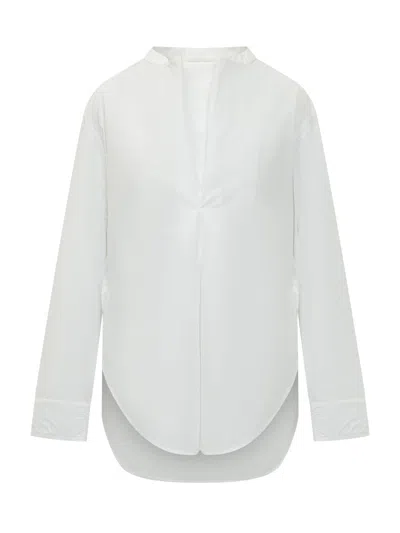 Studio Nicholson Modern Fit Shirt With V-neck In White
