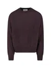 Studio Nicholson Classic Brown Knit Sweater With Ribbed Details In Brown