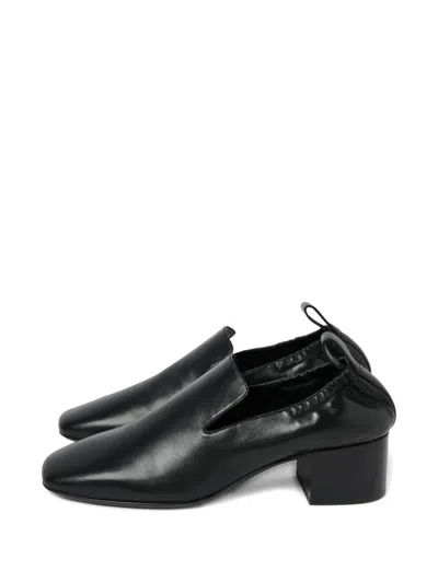 Studio Nicholson Moon Stacked-heel Square-toe Loafers In Black